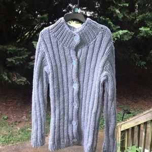 Handmade Blue Button Up Cardigan
